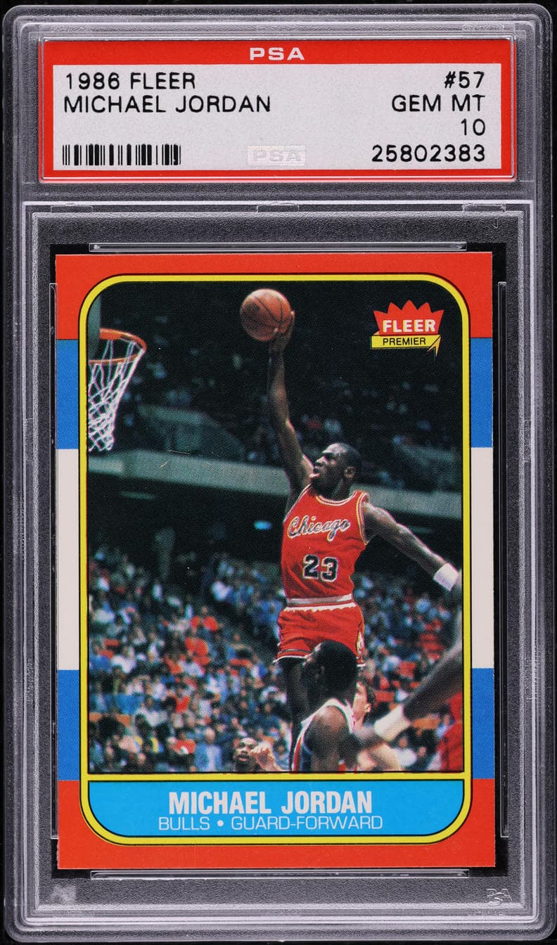 1986 Fleer Michael Jordan rookie card graded PSA Gem Mint 10